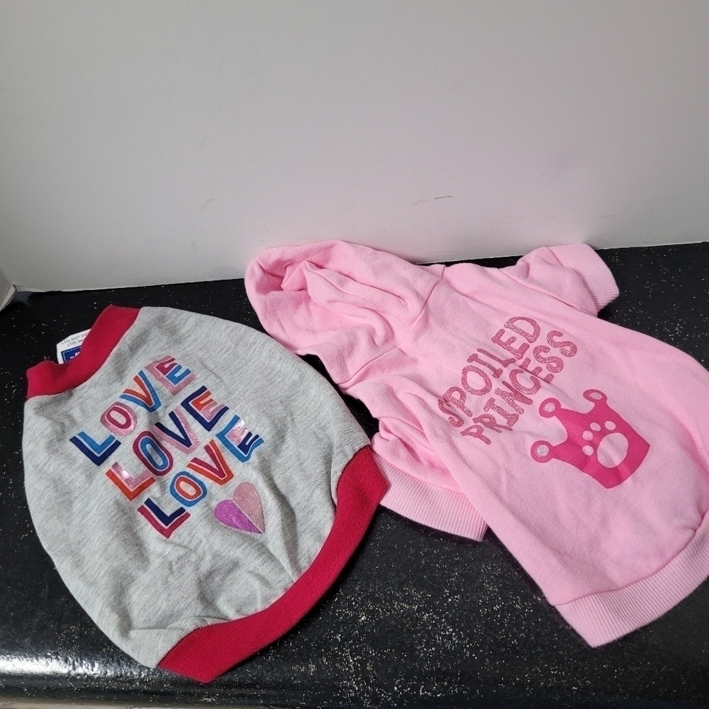 Top Paw Spoiled Princess Hoodie and grey love shirt
